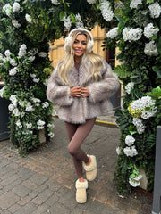 Dua Two Tone Faux Fur Coat - Brown