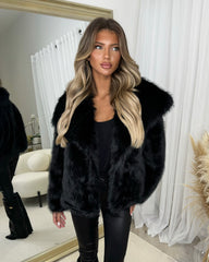 Ferne Faux Fur Coat - Black