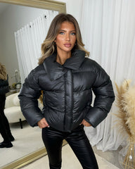 Rita Short Padded Bomber Jacket - Charcoal Grey