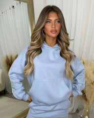 Clara 'GLAMDOLL' Embroidery Outline Detail Back Design Hoodie - Baby Blue