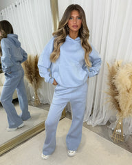 Clara 'GLAMDOLL' Embroidery Outline Detail Back Design Hoodie - Baby Blue