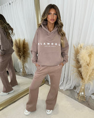 Skylar 'GLAMDOLL' High Density Front Detail Fleece Lined Hoodie - Mocha