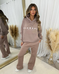 Skylar 'GLAMDOLL' High Density Front Detail Fleece Lined Hoodie - Mocha