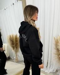 Lydia 'GLAMDOLL ORIGINAL' Front & Back Print Design Fleece Lined Hoodie - Black