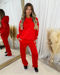 Clara 'GLAMDOLL' Embroidery Outline Detail Back Design Hoodie - Red