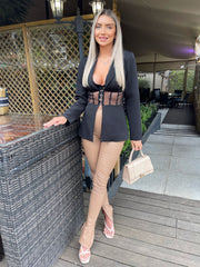 Ria Mesh Detail Corset Blazer